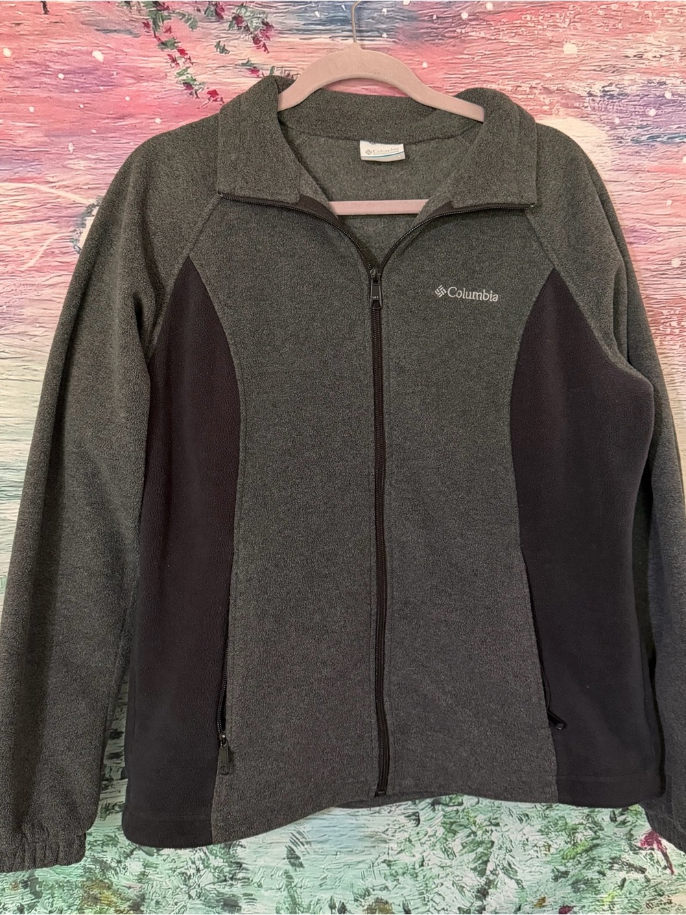 Columbia Women’s Full-Zip Fleece Jacket - Dark Gray/Black